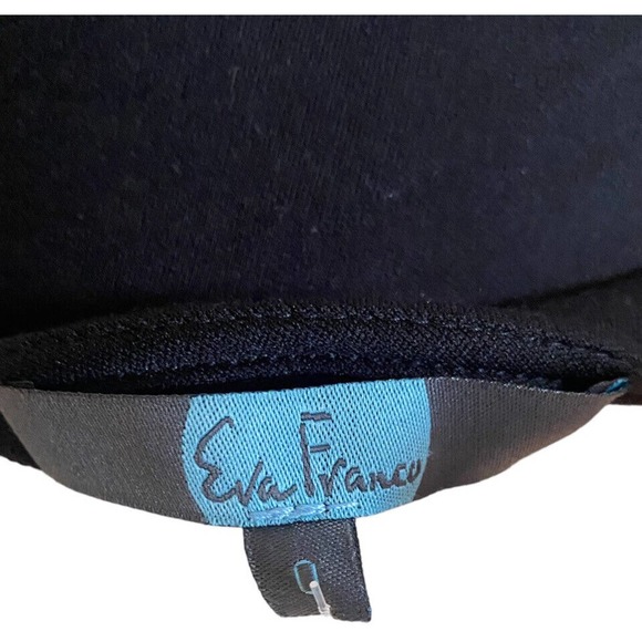 Eva Franco Black Top Blouse Boho Ethnic Sheer Embroidered Sleeves‎ 0 Small New - Picture 5 of 6